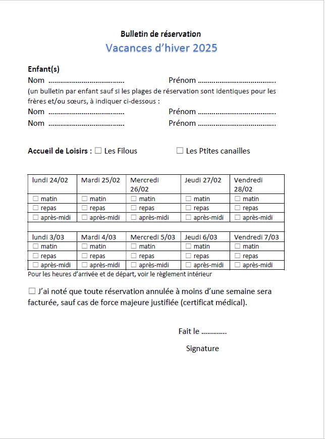 Fiche inscription